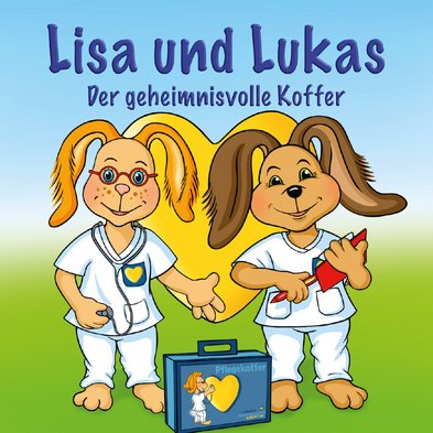 Lisa und Lukas mit einem Koffer