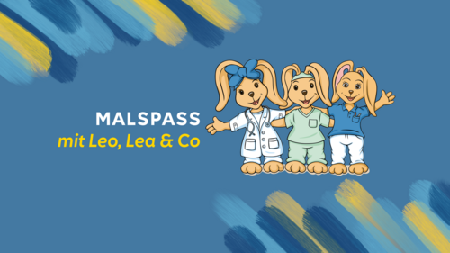 Zeichnung - Hase und Häsin zeigen Geburtstagskarte und Zeichnung